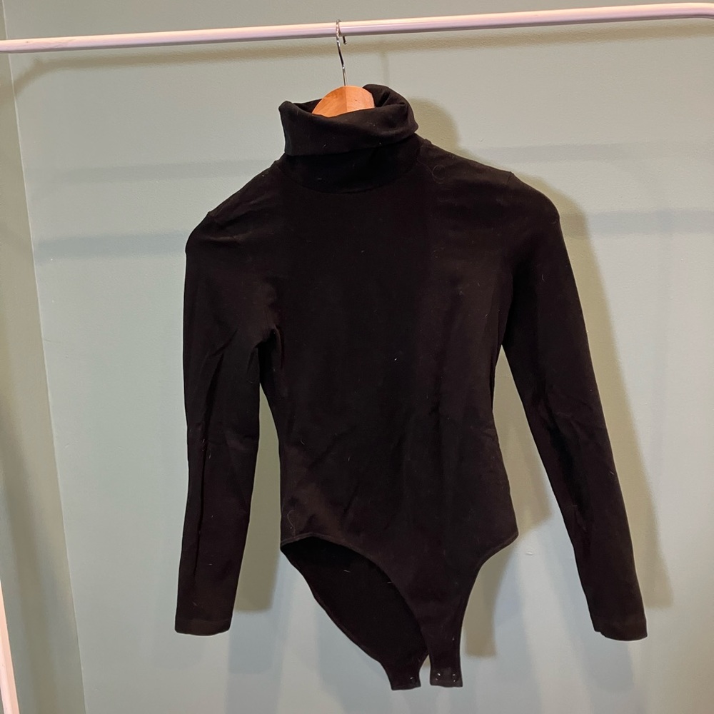 Black American Apparel turtleneck bodysuit (M)